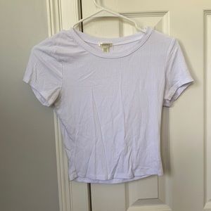 White ribbed Bozzolo cropped t-shirt